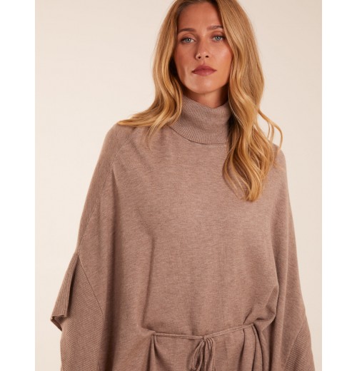 Roll Neck Drawstring Poncho Roll Neck Drawstring Poncho