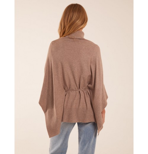 Roll Neck Drawstring Poncho Roll Neck Drawstring Poncho