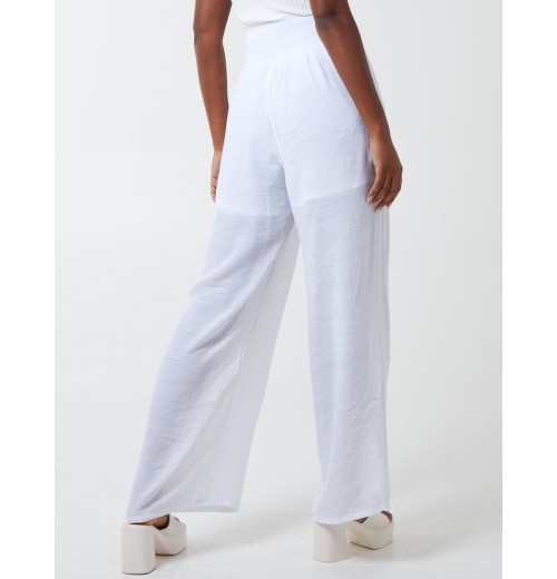 Shirring Waist Wide Leg Trousers Shirring Waist Wide Leg Trousers