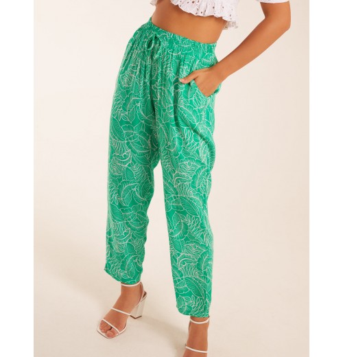 Leaf Print Capri Trousers Leaf Print Capri Trousers